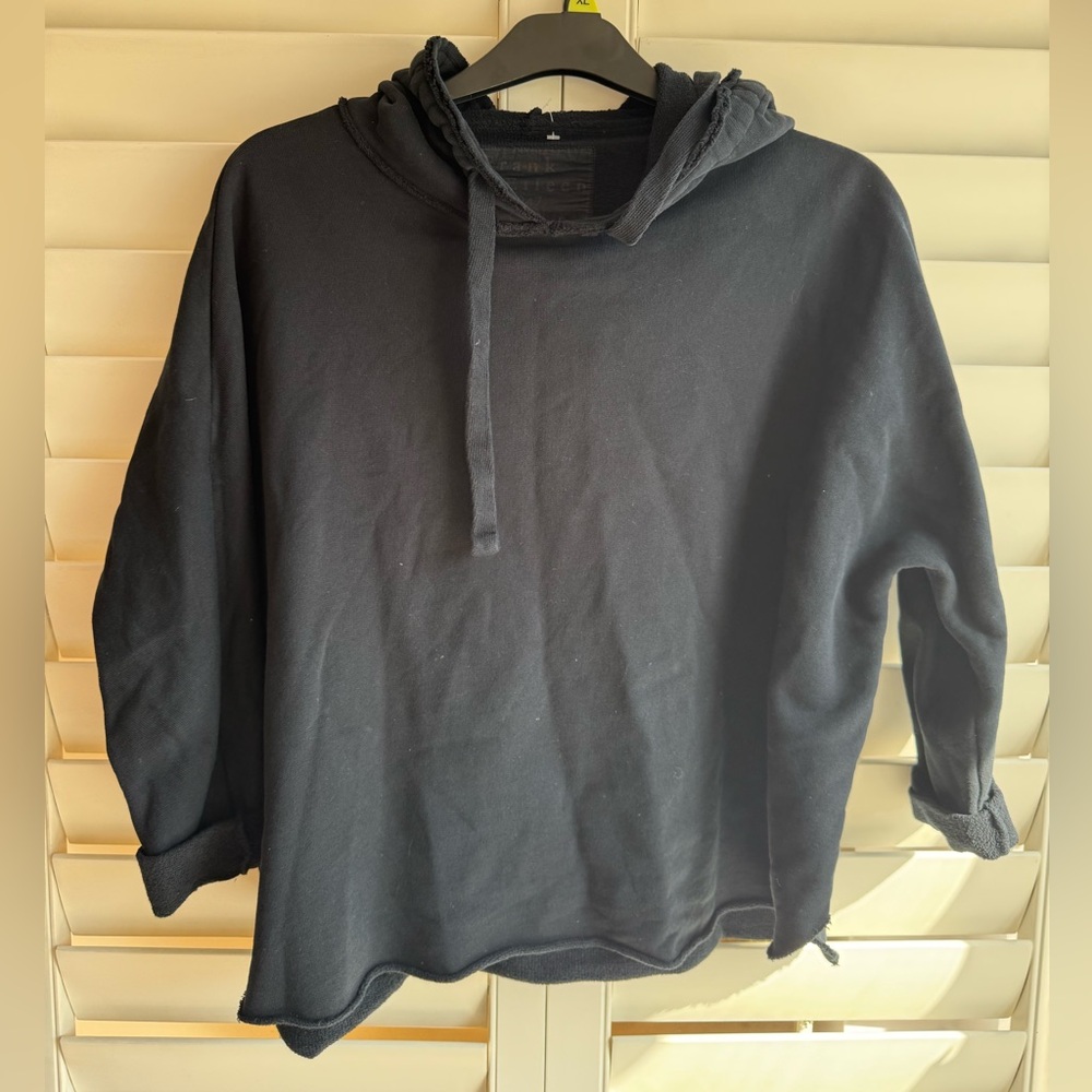 Frank and Eileen Relaxed Kane Capelet Hoodie in Black (Size XS) - Picture 6 of 11